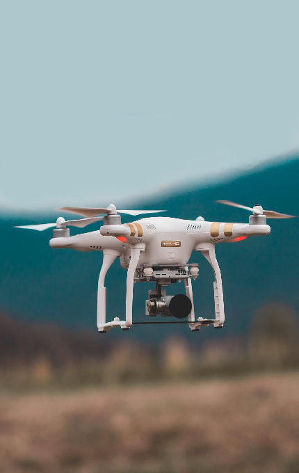 Blue Sky Drone Flying